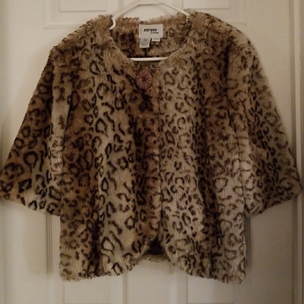 Faux fur jacket, size M